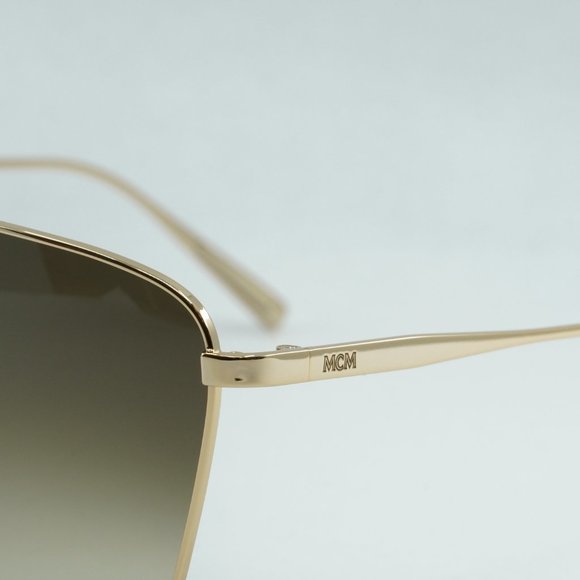 💯 NEW MCM130S 739 SHINY GOLD KHAKI SUNGLASSES - Picture 4 of 14